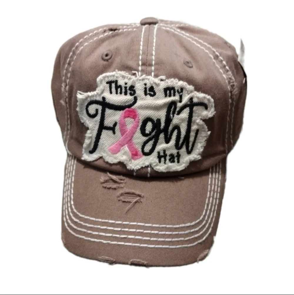 This Is My Fight Hat Distressed Cap NWT